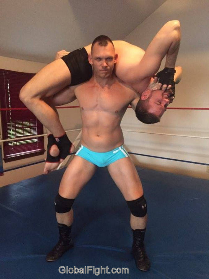 Gay man muscle wrestling
