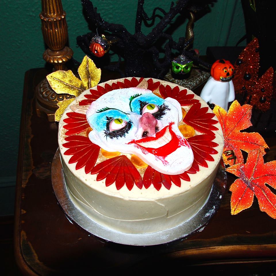 Scary clown cake