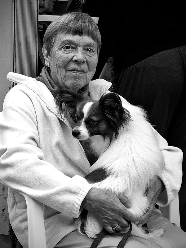 Lady and her dog