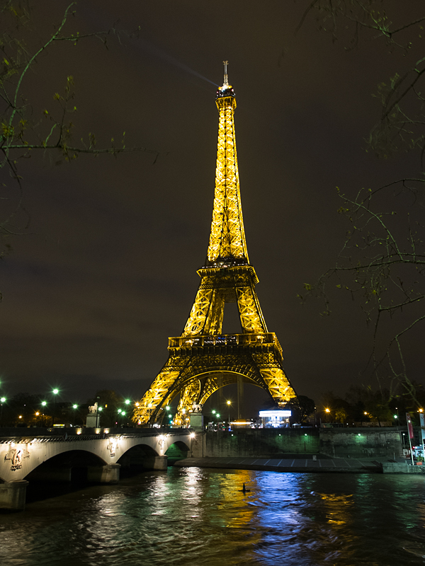 Eiffel Tower and River Seine at Night