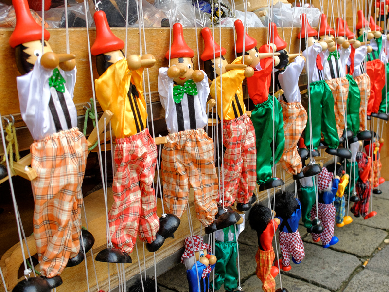 Marionettes at a Souvenir Stand