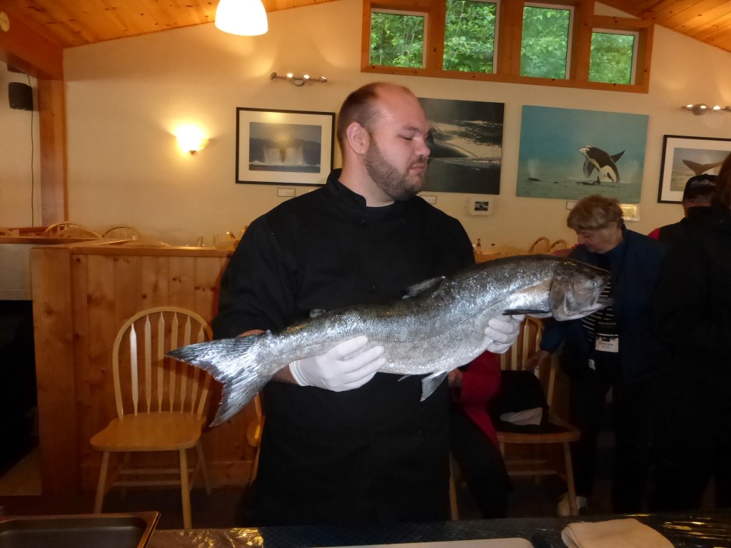 Salmon fileting demonstration