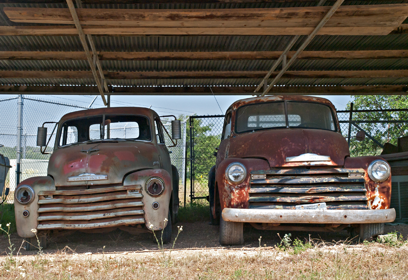 Two Chevy trucks