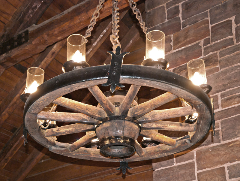 Chanderlier over fireplace