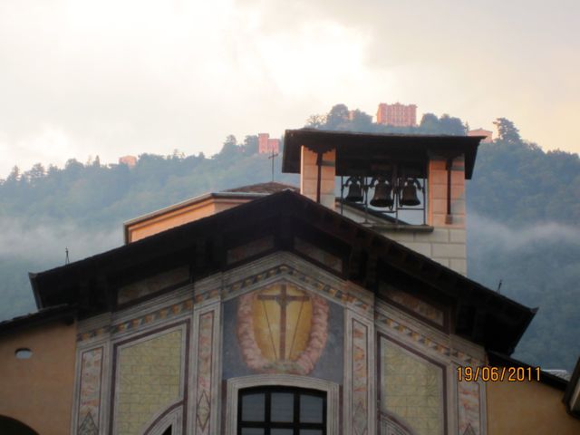 Como, church and mountain view