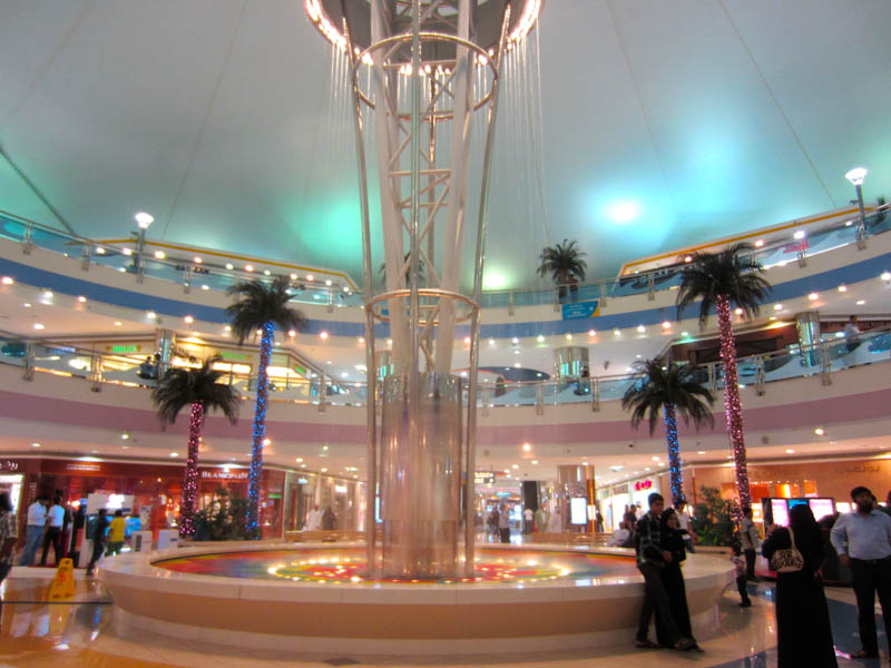 large central court in shoppig complex