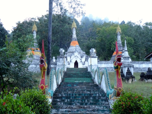 Early morning ascent to hilltop temples
