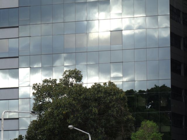 Sky reflected on building, 