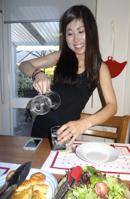 Fumiko  cooked our evening meal 2014