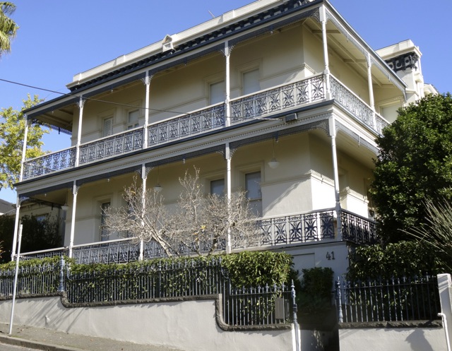 Typical early Victorian house in South Yarra