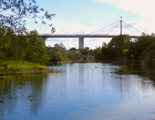 Westgate Bridge, across the parklands lake 