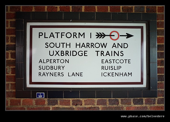 Park Royal Platform 1 Sign