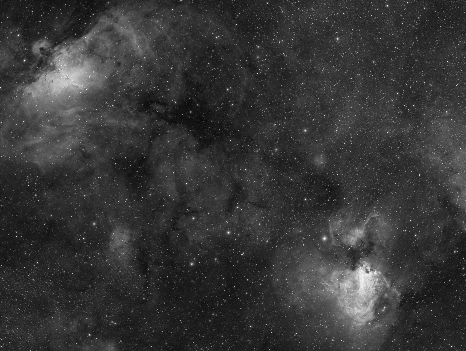 M16 - M17 Region in Ha
