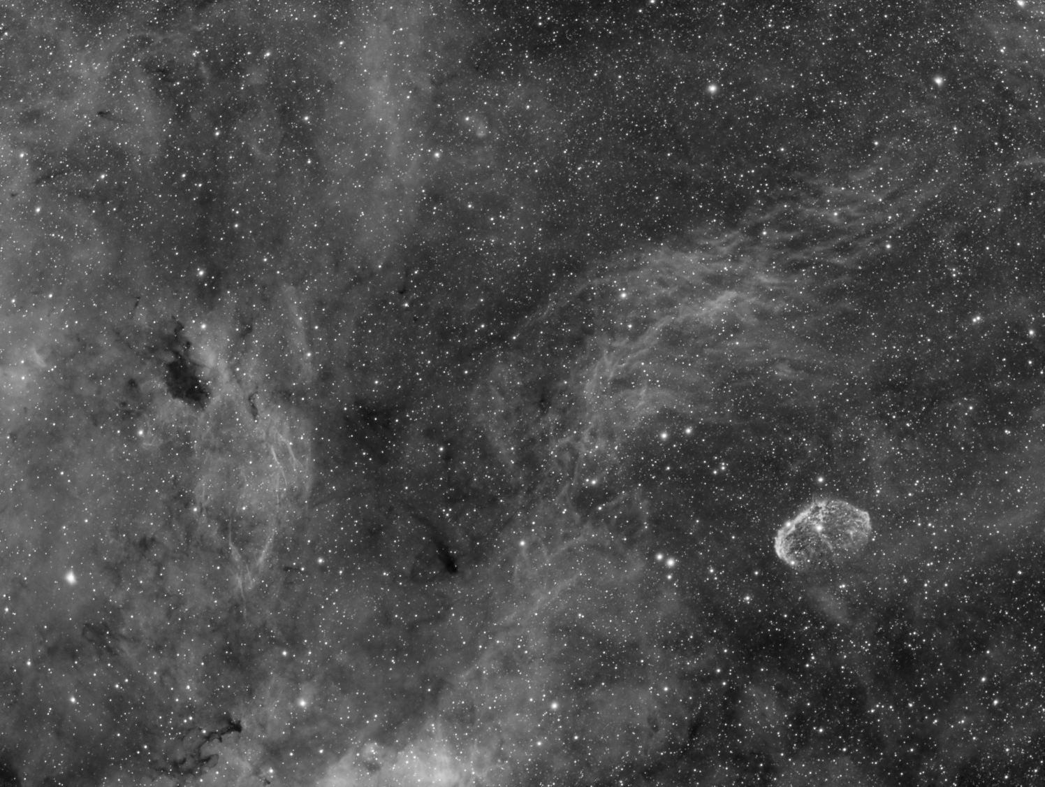 Widefield Crescent Nebula in Ha