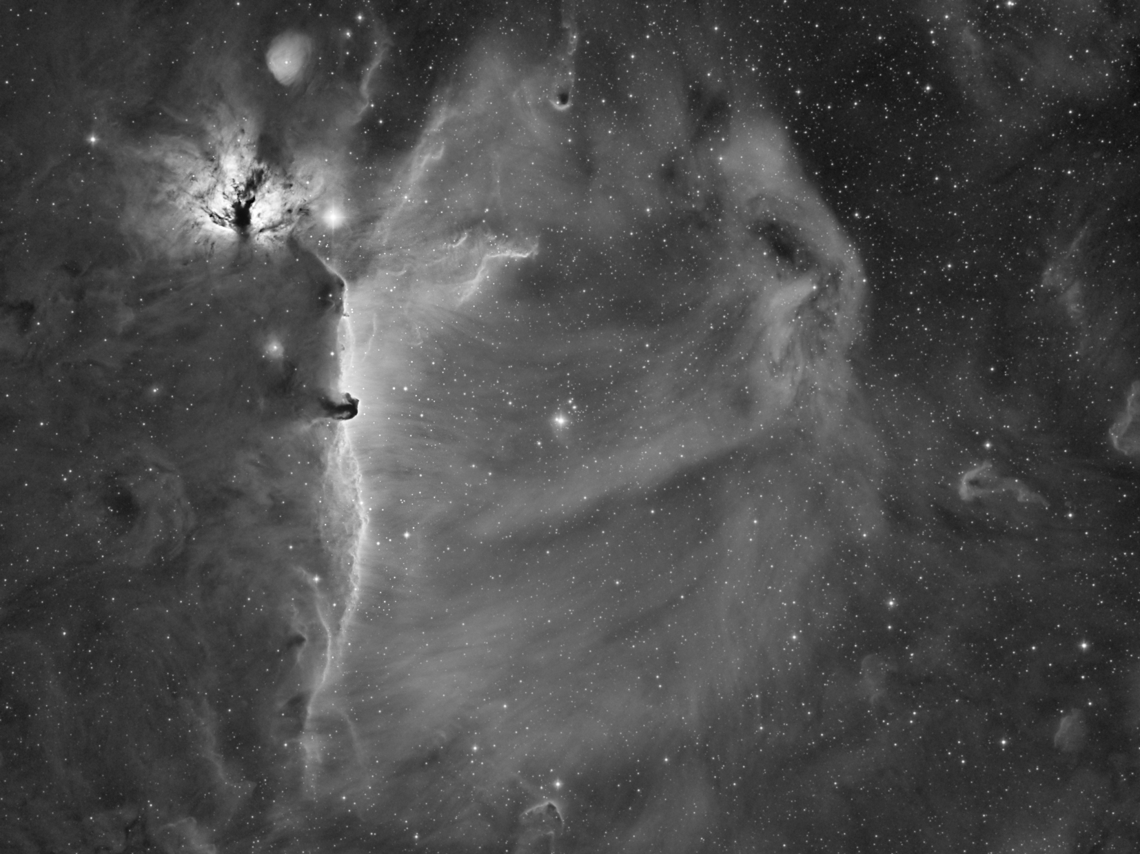 The HorseHead and Flame Nebula in Ha 