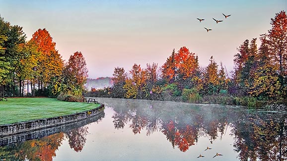 Canal In Autumn Sunrise 20140927