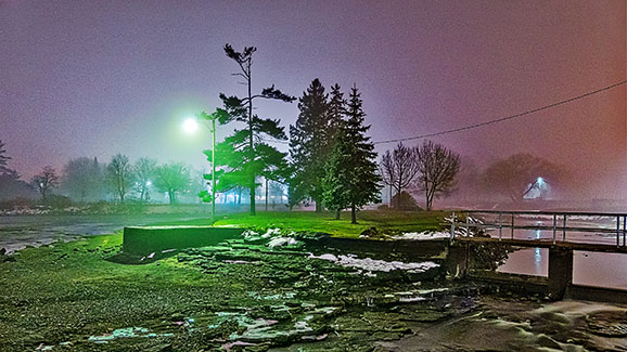 Turtle Island Dock Light On A Foggy Night 20141123