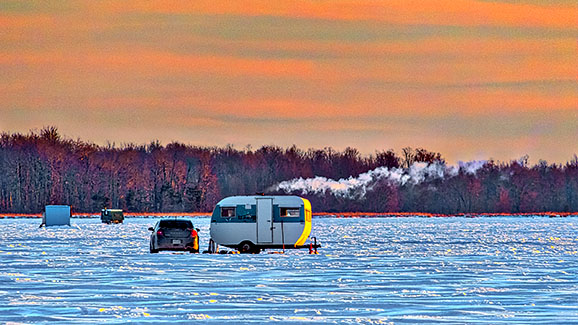 Ice Fishing At Sunrise 20150128