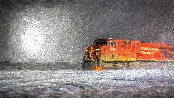 Canadian Pacific 8707 In Snowstorm Art 45277