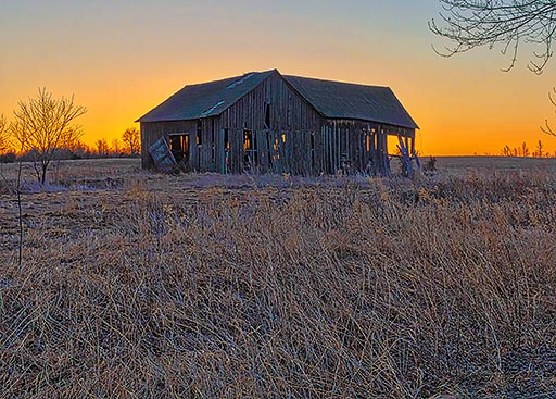 Decaying Barn At Sunrise P1100219-21