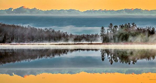 Otter Lake Reflection At Sunrise DSCF01041-3