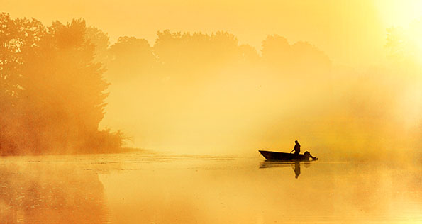 Foggy Sunrise Fisherman 45704-6