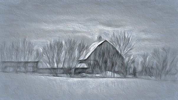 Barn In Winter P1170766-8 Art