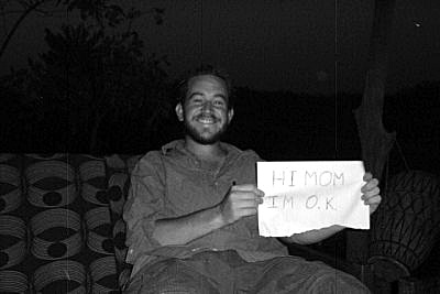 Aaron's first message home after going to Africa in Peace Corps - 2002
