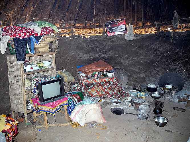 Modern meets tradition in the Berta village Bame-Sherqole. Ethiopia.