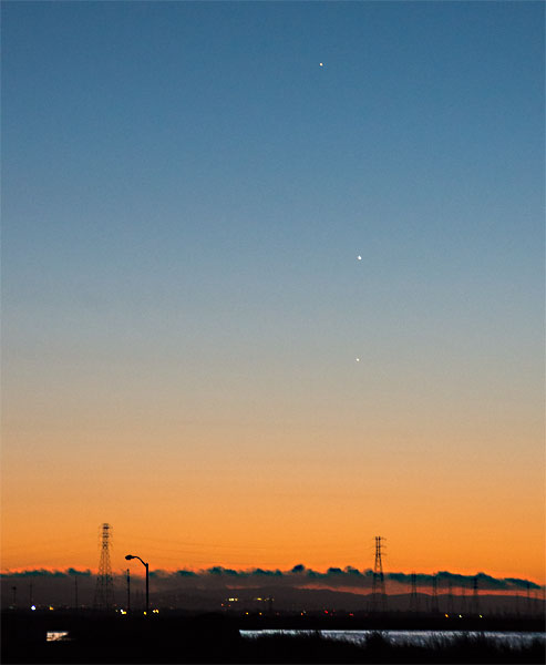 Mercury, Venus, and Jupiter