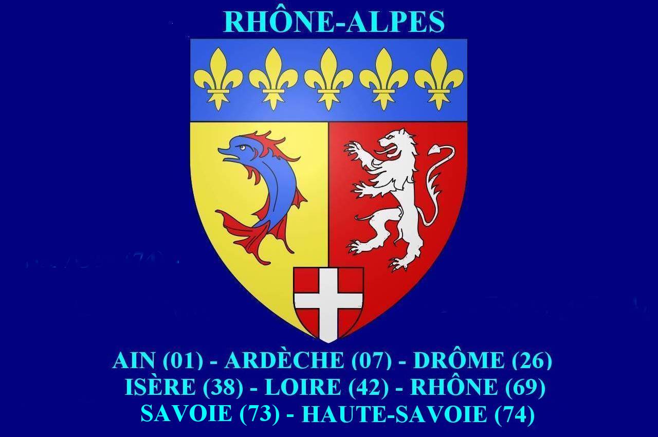 <strong>Blason de la Rgion Rhne-Alpes<br>Coat of arms of Rhne-Alpes region</strong>