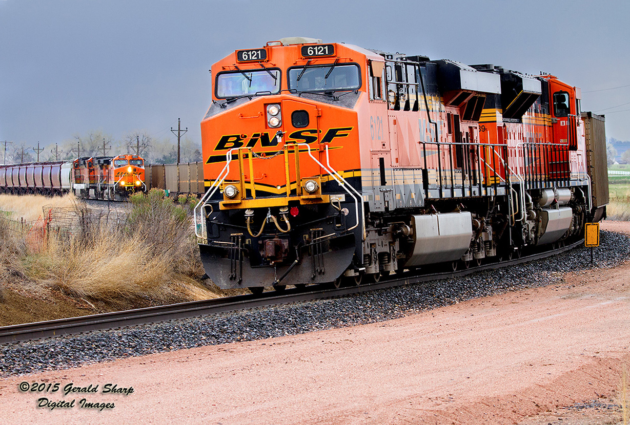 BNSF 6121 DPU At Longs Peak, CO