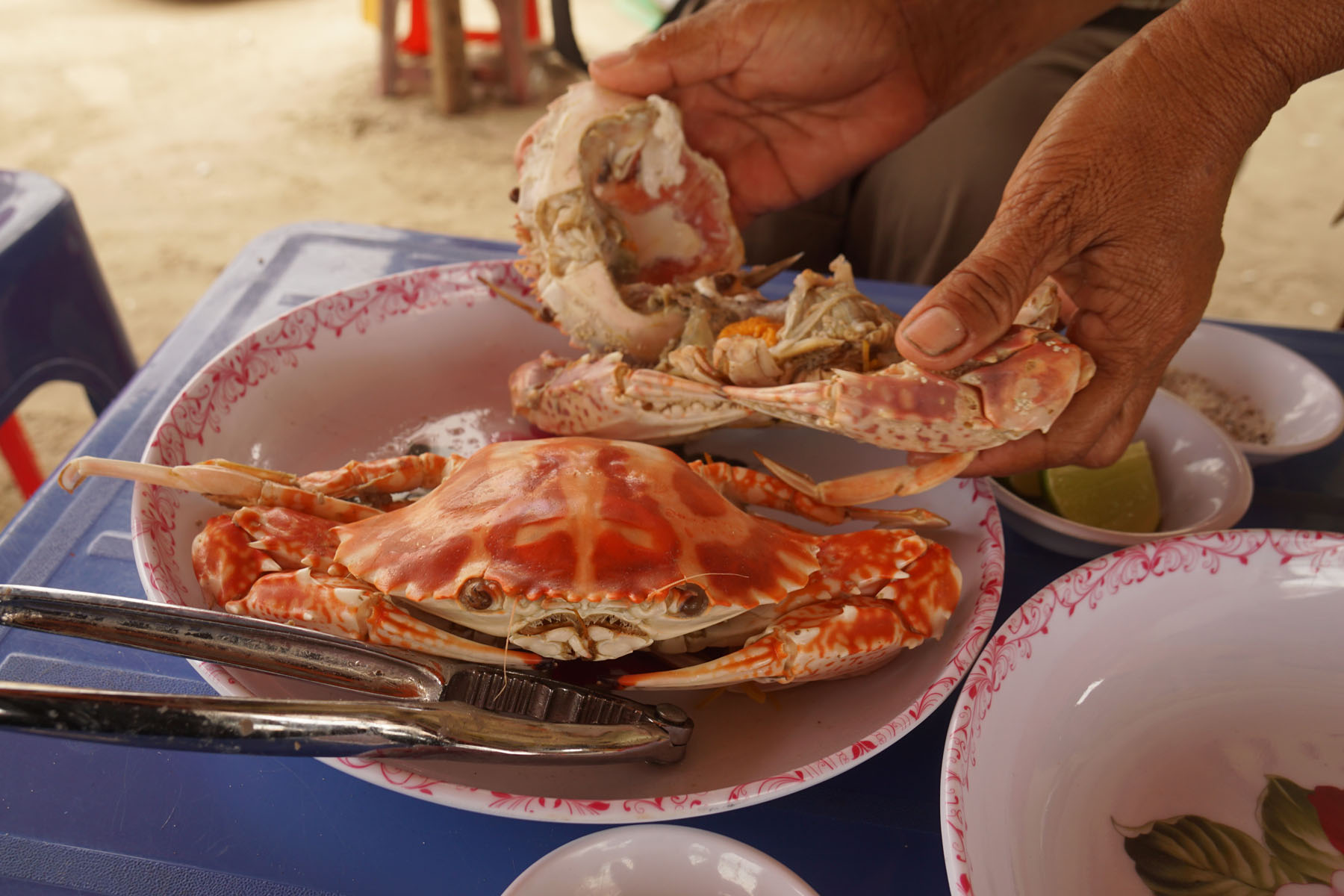 Seafood on the beach