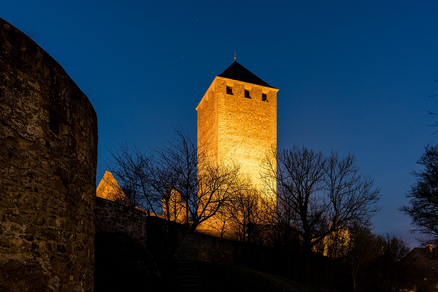 Castle Tower at Night
