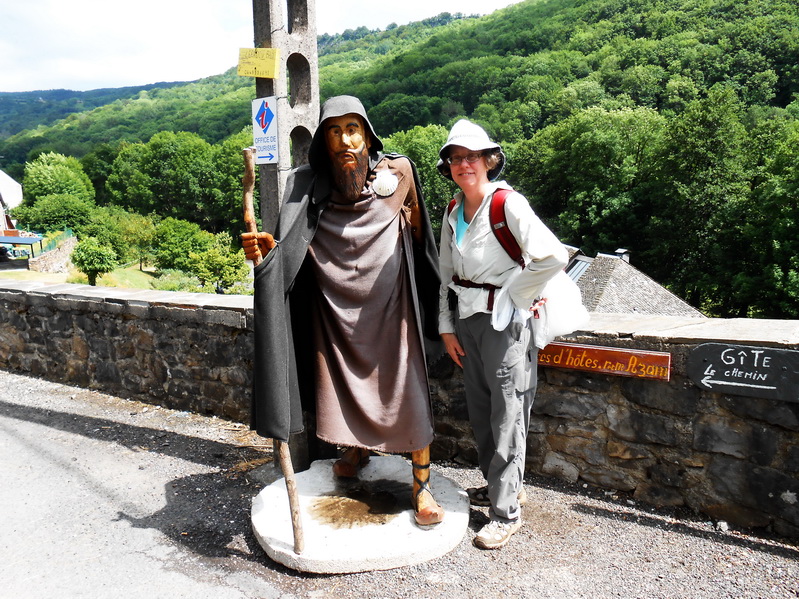 Arrival in St. Chly (corny yet irresistible photo op)