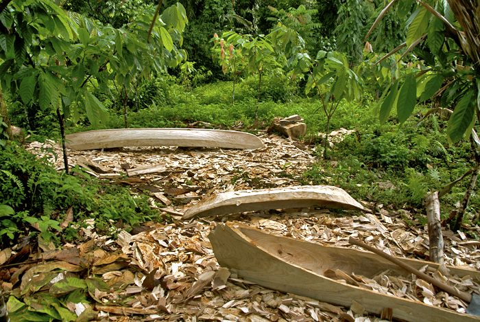 Canoes under construction East Kwaio Malaita