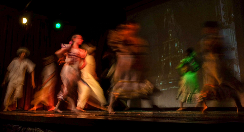 Dancers in motion, Sucre, Bolivia, 2014