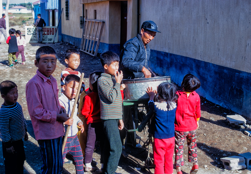 Children waiting for cotton candy
