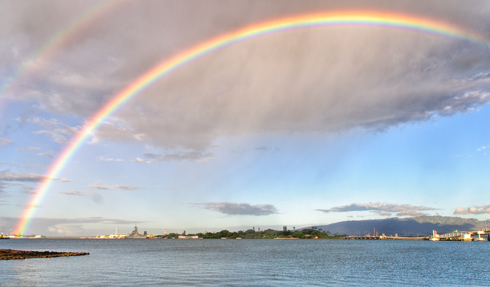 Double Rainbow over Pearl Harbor