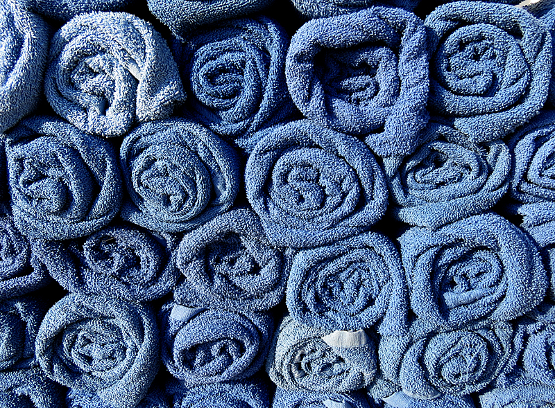 serviettes bleues