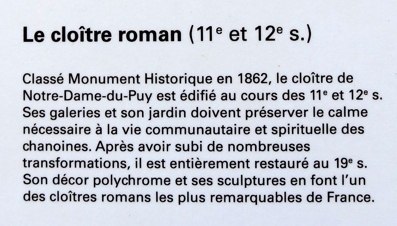 le cloître roman, descriptif