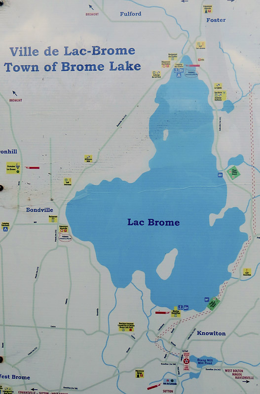 Carte du lac Brome