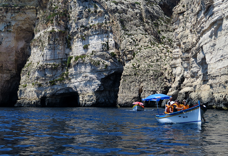 Promenade en bateau  la Grotte bleue, Malte