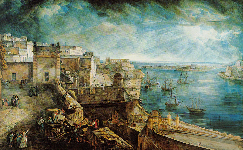 Vue du grand port de La Valette , A-L-R Ducros