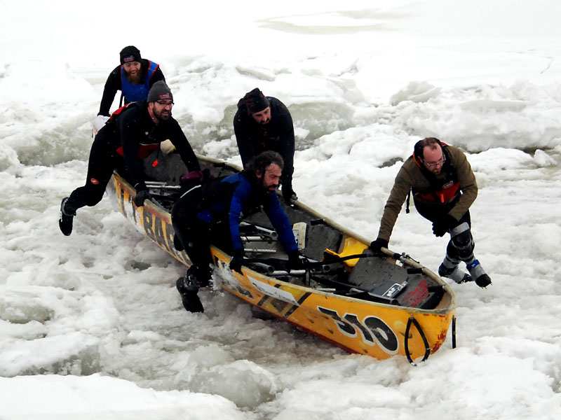 Course en canot  glace, Portneuf 2015