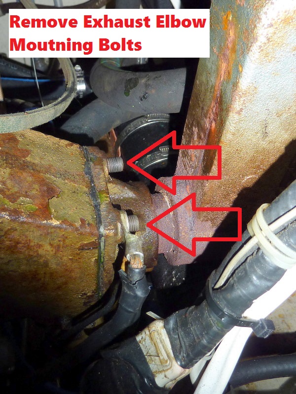 Remove Three Bolts Holding Exhaust Elbow
