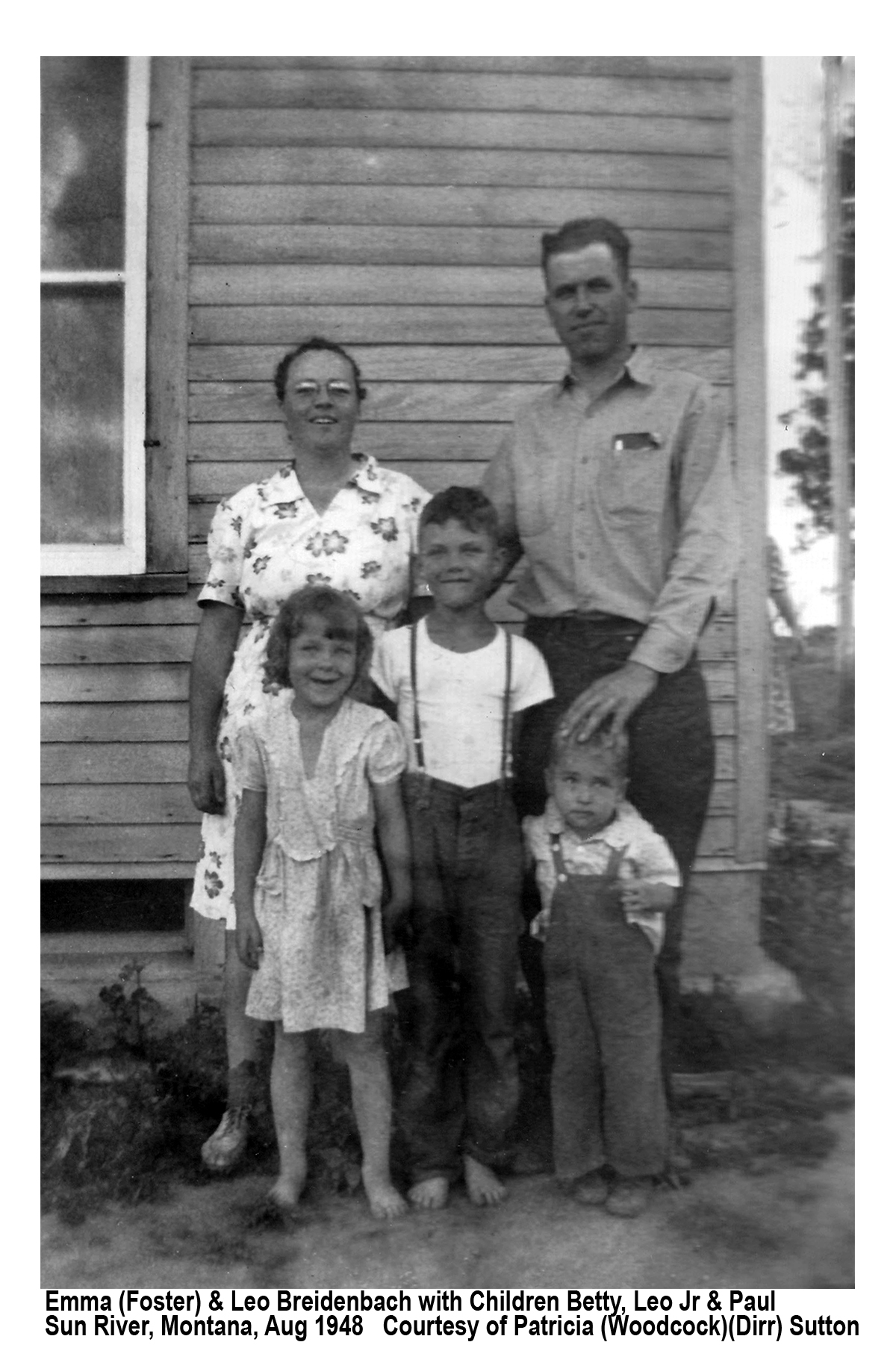 Emma & Leo Breidenbach, Betty, Leo Jr & Paul 1948