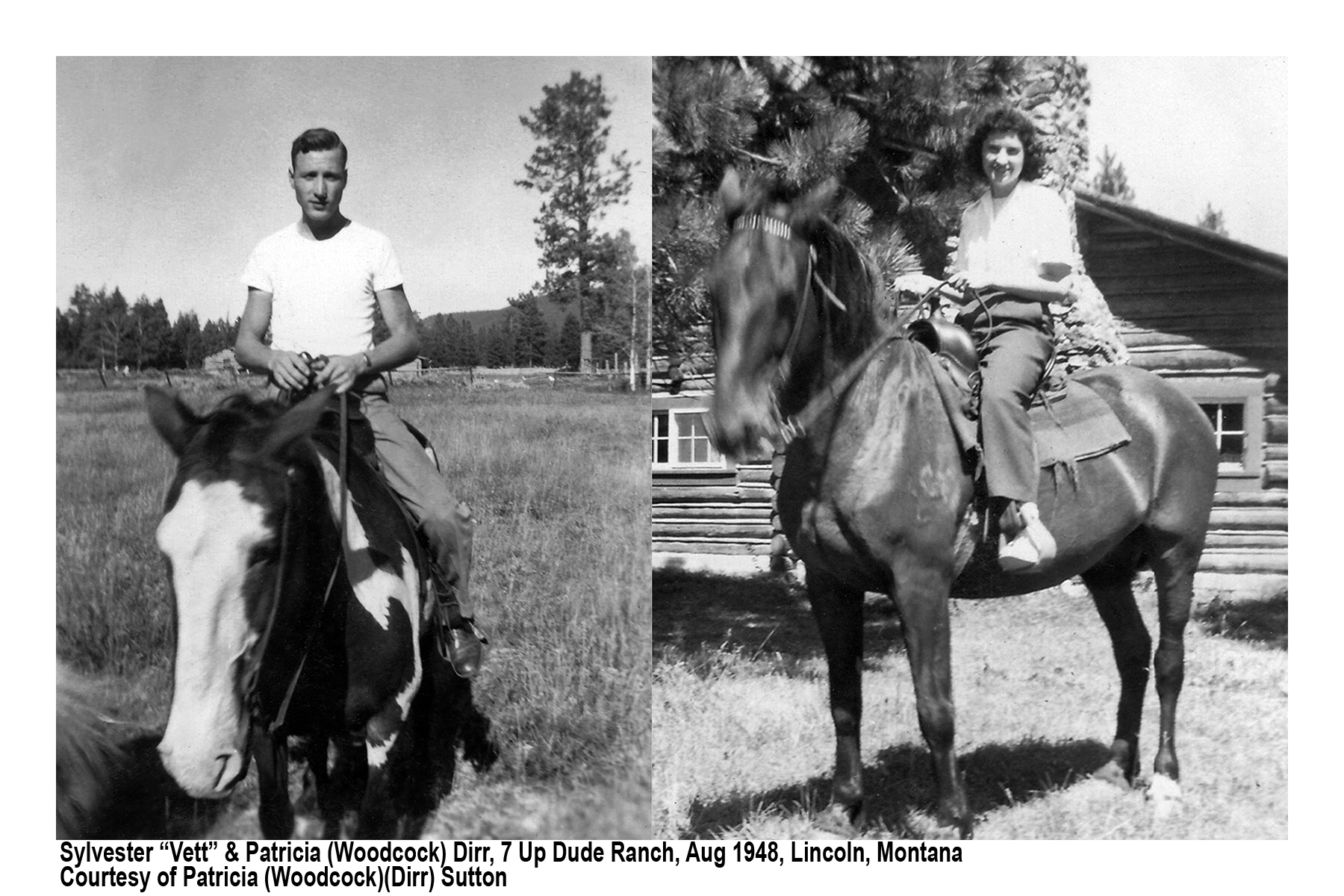 Sylvester &  Pat Dirr at 7 Up Dude Ranch Montana 1948