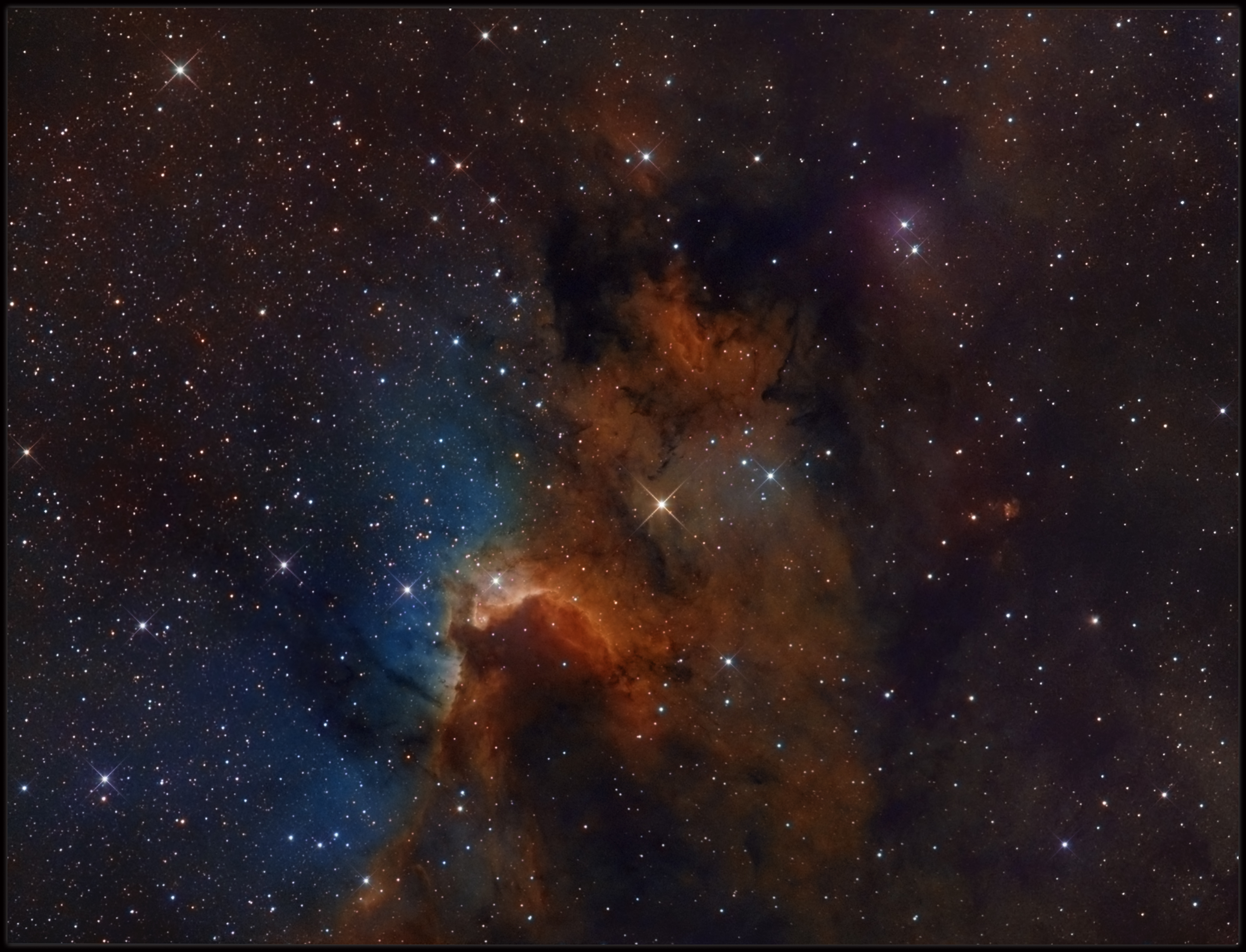 The Cave nebula - Hubble color mapping