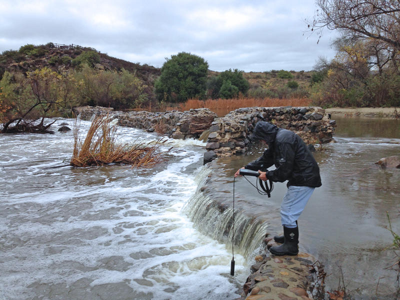 Old Mission Dam during rain